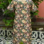 Multi Floral Chikan – Kurti in Green, back view | Tilattama
