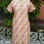 Multi Floral Chikan – Kurti in rainbow, front view | Tilattama