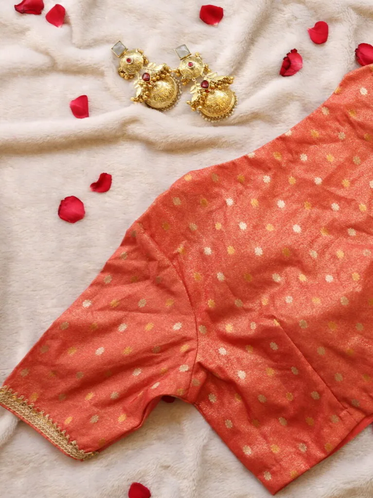 Mumtaz Aada – Blouse in Peach, back view | Tilattama