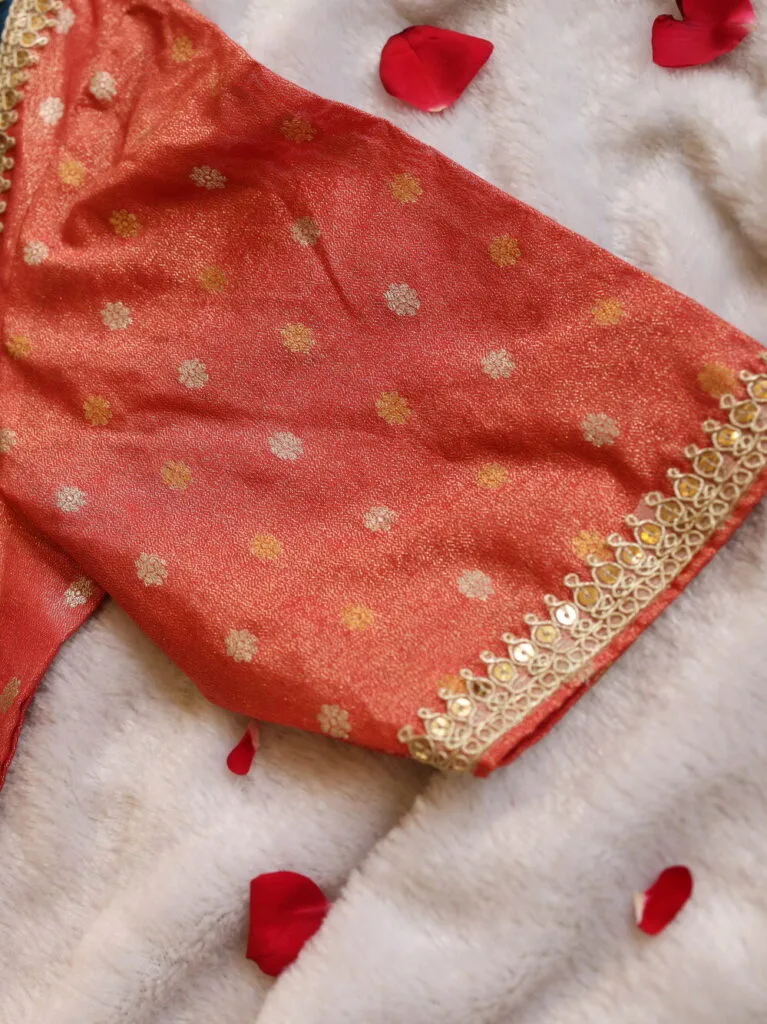 Mumtaz Aada – Blouse in Peach, side view | Tilattama