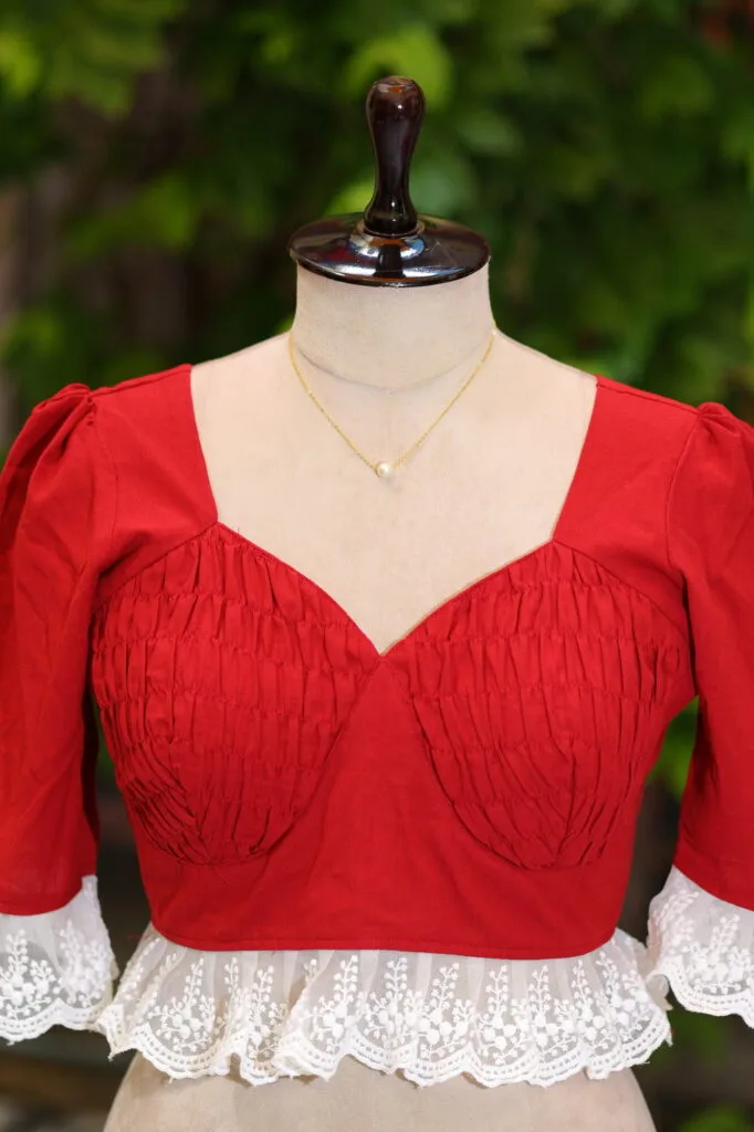 Nandini – Blouse in Maroon | Tilattama