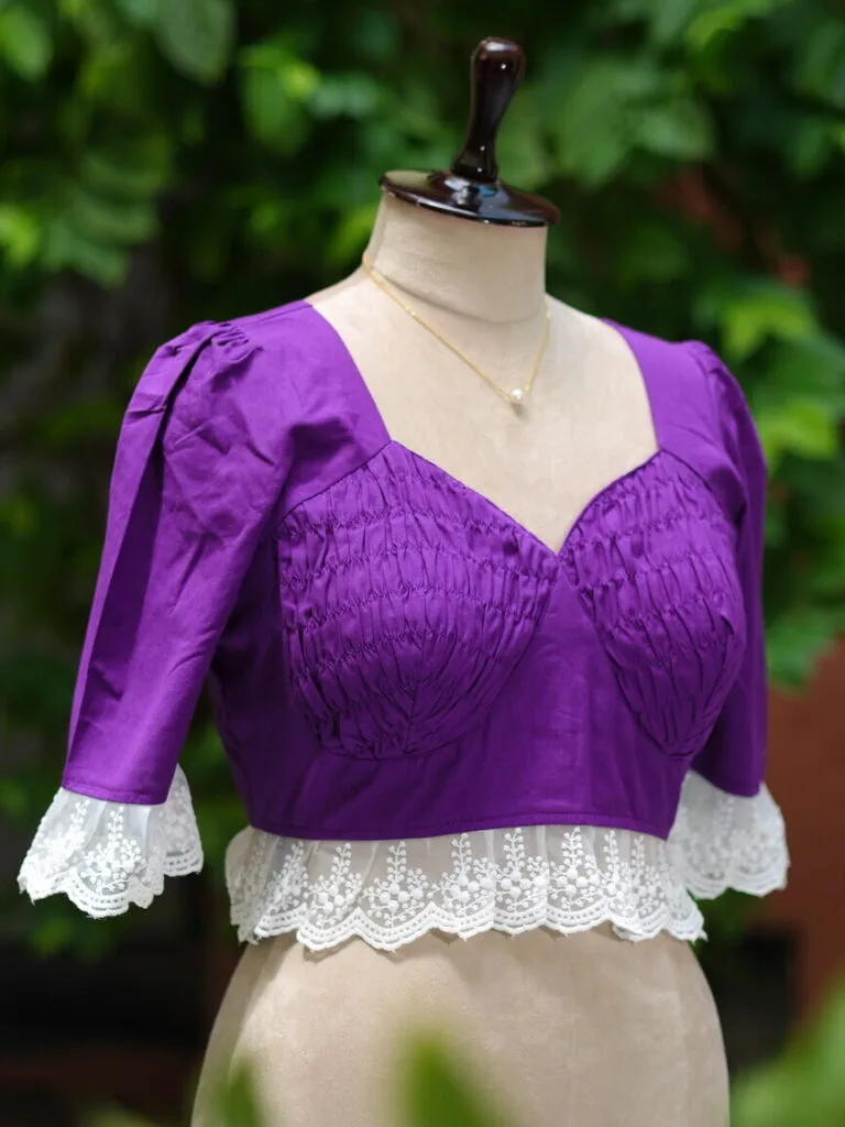 Nandini – Blouse in Purple, side view | Tilattama