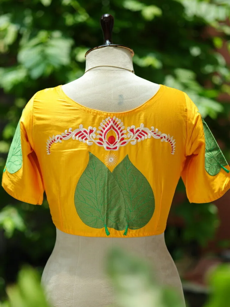 Pan Pata G/S – Blouse in Yellow, back view | Tilattama
