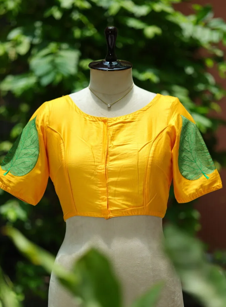 Pan Pata G/S – Blouse in Yellow, front view | Tilattama