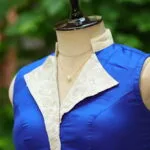 Pearl Petal – Blouse in Royal Blue, side view | Tilattama