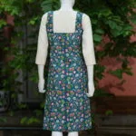 Pen Kalamkari Baby Collar One Piece – Kurti in Rama green, back view | Tilattama