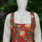 Pen Kalamkari Baby Collar One Piece – Kurti in Red | Tilattama