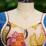 Pen Kalamkari Mumtaz  G/S – Blouse in Blue | Tilattama