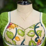 Pen Kalamkari Mumtaz  G/S – Blouse in Green | Tilattama