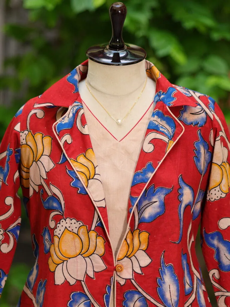 Pen Kalamkari Shrug Co-Ord Set – Co-ord in Red | Tilattama