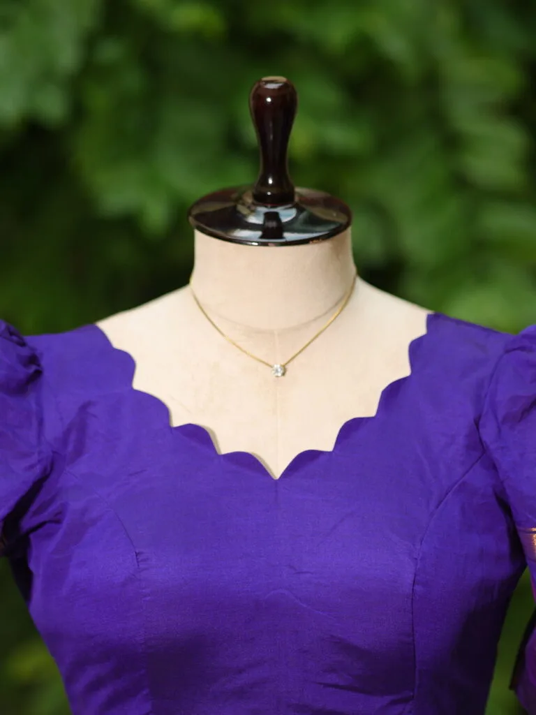 Pochampally Bow Backless – Blouse in brinjal | Tilattama
