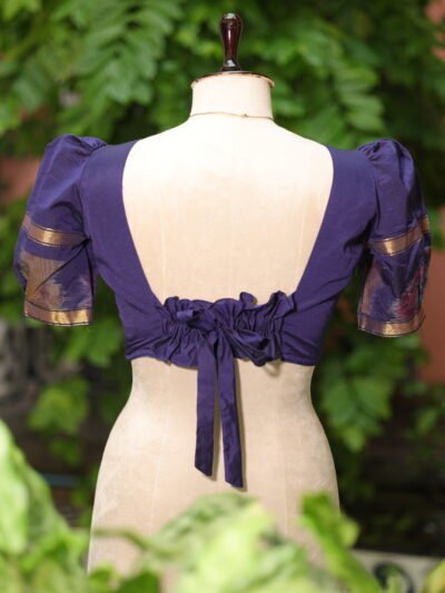 Pochampally Bow Backless - mid-night-blue