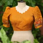 Pochampally Bow Backless - mustard