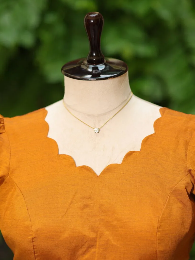 Pochampally Bow Backless - mustard