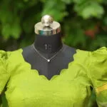 Pochampally Bow Backless – Blouse in Neon green | Tilattama
