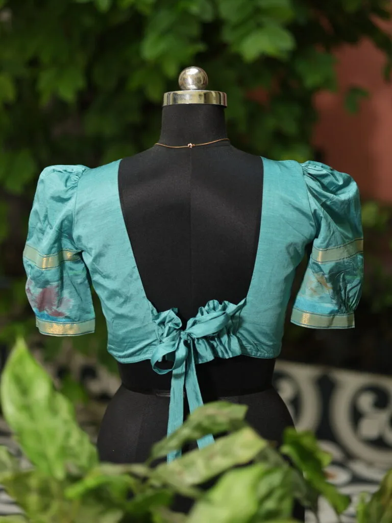 Pochampally Bow Backless - sea-green