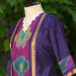 Pochampally Kurti – Kurti in Mid Night Blue, side view | Tilattama
