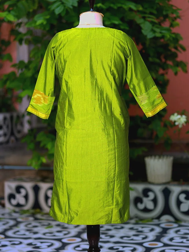 Pochampally Kurti - neon-green