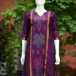 Pochampally Kurti – Kurti in Wine, front view | Tilattama