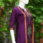 Pochampally Kurti – Kurti in Wine, side view | Tilattama