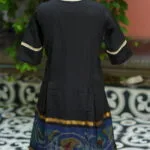 Pochampally One Piece – Kurti in Black, back view | Tilattama