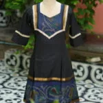 Pochampally One Piece – Kurti in Black, front view | Tilattama