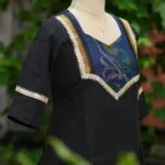 Pochampally One Piece – Kurti in Black, side view | Tilattama