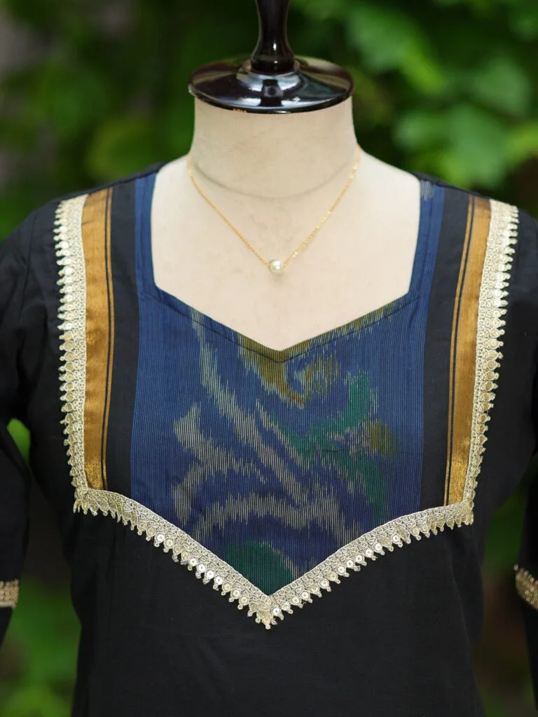 Pochampally One Piece – Kurti in Black | Tilattama