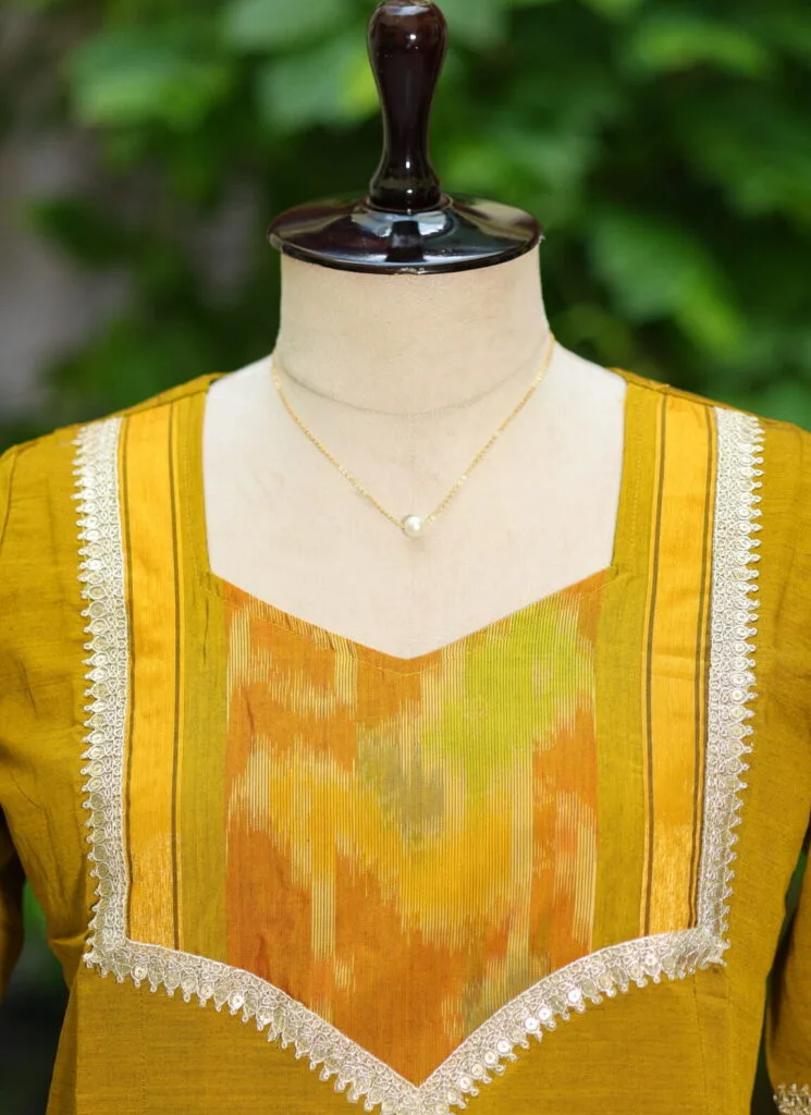 Pochampally One Piece – Kurti in Neon Pista | Tilattama