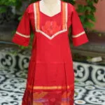 Pochampally One Piece – Kurti in Red, front view | Tilattama