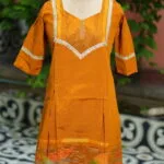 Pochampally One Piece – Kurti in Rust, front view | Tilattama