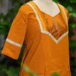 Pochampally One Piece – Kurti in Rust, side view | Tilattama