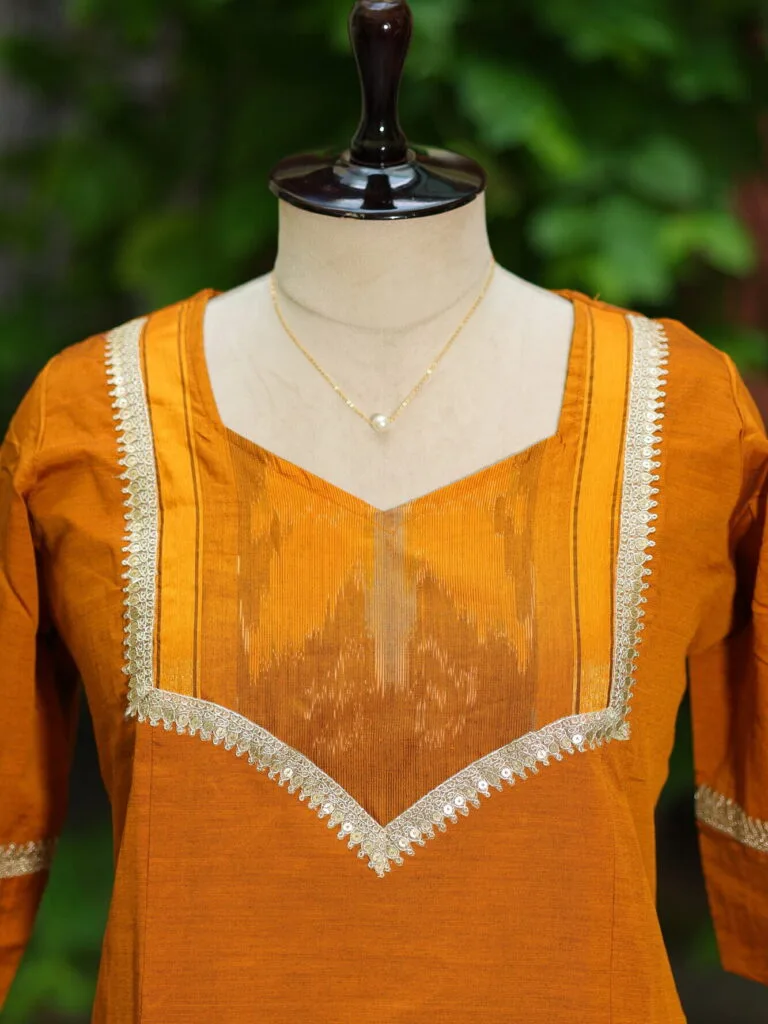 Pochampally One Piece – Kurti in Rust | Tilattama
