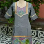 Pochampally One Piece – Kurti in Slate, front view | Tilattama