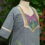Pochampally One Piece – Kurti in Slate, side view | Tilattama