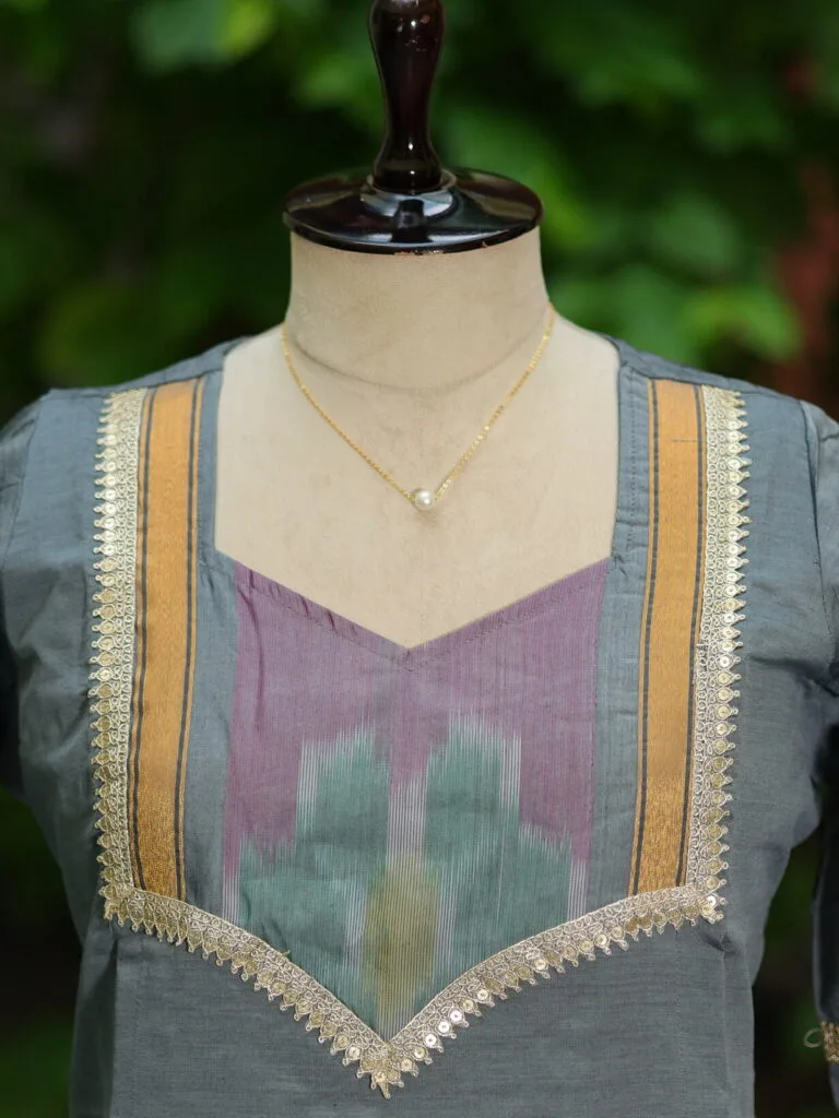 Pochampally One Piece – Kurti in Slate | Tilattama