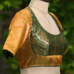 Raga Katan Mumtaz – Blouse in Green, side view | Tilattama