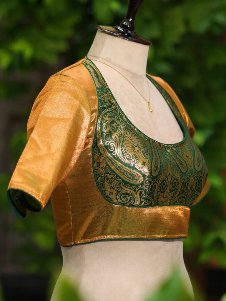 Raga Katan Mumtaz – Blouse in Green, side view | Tilattama