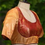 Raga Katan Mumtaz – Blouse in Metallic Maroon, side view | Tilattama