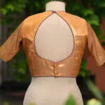Raga Katan Mumtaz – Blouse in metallic mid night blue, back view | Tilattama