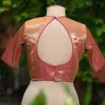 Raga Katan Mumtaz – Blouse in Metallic Purple, back view | Tilattama