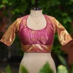 Raga Katan Mumtaz – Blouse in Metallic Purple, front view | Tilattama