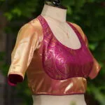 Raga Katan Mumtaz – Blouse in Metallic Purple, side view | Tilattama