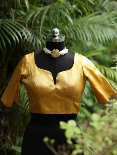 Raga Sabyasachi G/S – Blouse in Golden, front view | Tilattama