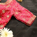 Rajrani – Blouse in Rani, side view | Tilattama