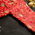 Rajrani – Blouse in Red, side view | Tilattama
