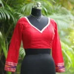 Ranga Baisakh – Blouse in Red, front view | Tilattama