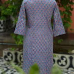 Rapid Block Kurta – Kurti in Blue, back view | Tilattama