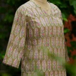 Rapid Block Kurta – Kurti in Gray, side view | Tilattama