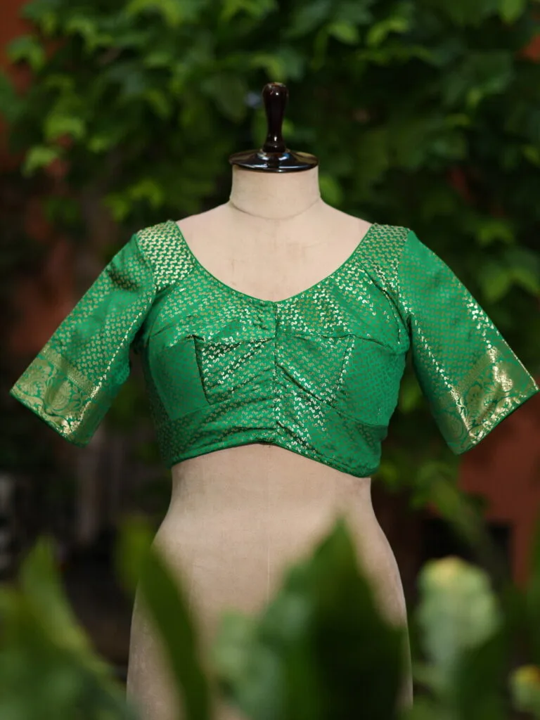 Rupashree N/P – Blouse in Green, front view | Tilattama